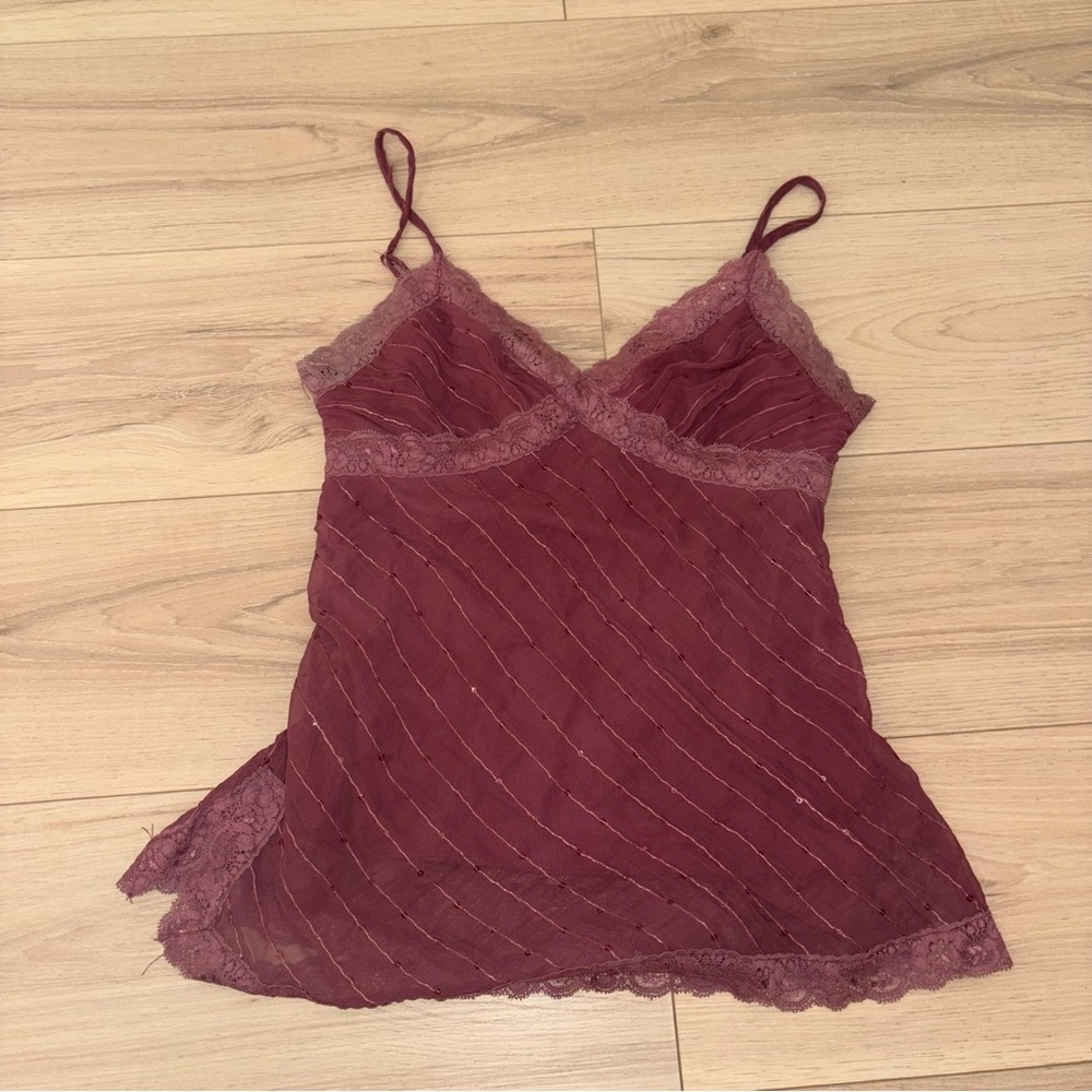 Fire Los Angeles Mauve Sequin Camisole Y2K